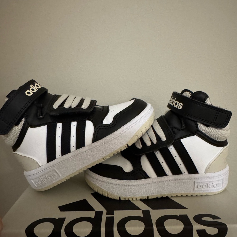 Adidas Kids Black and White Sneakers